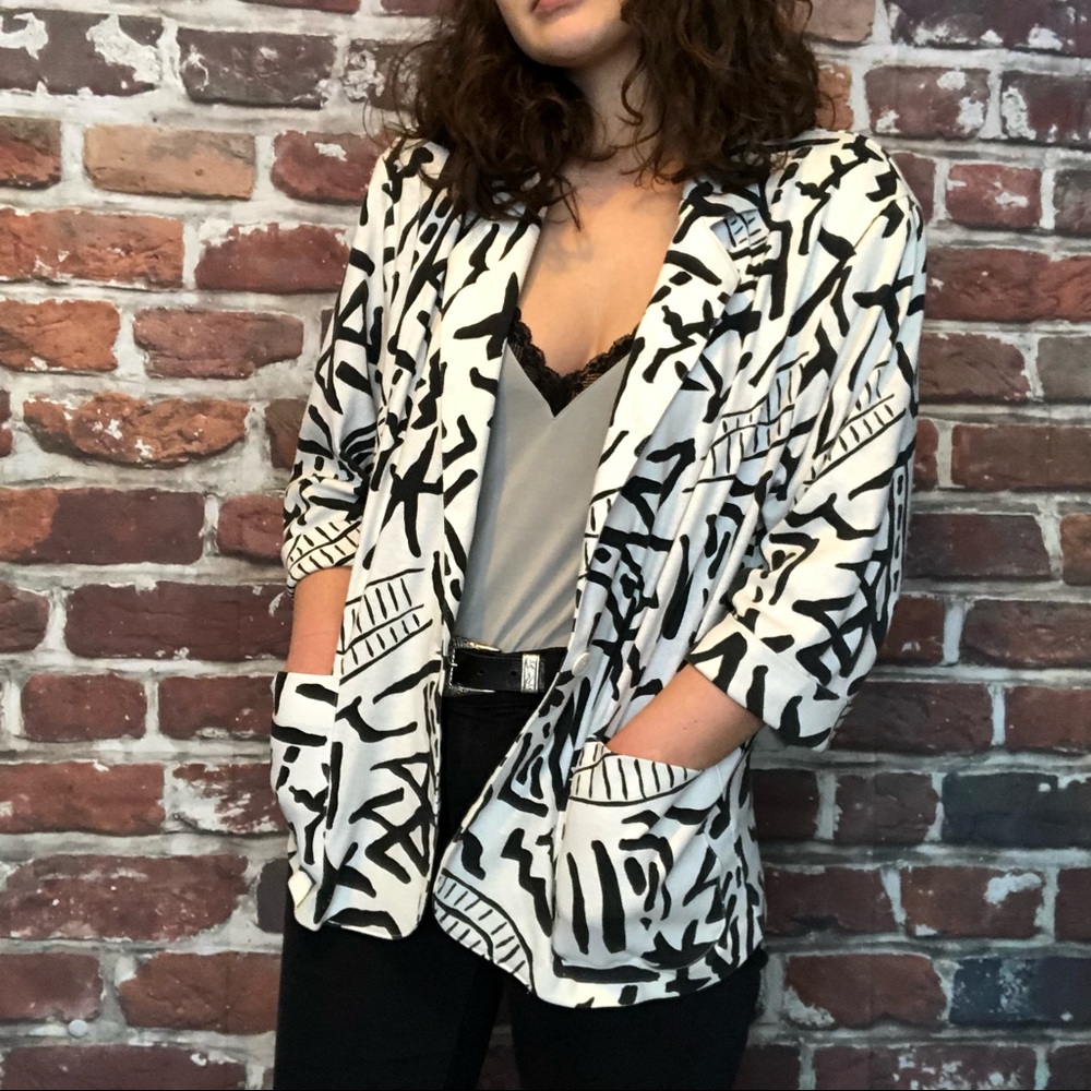 *SOLD* Vintage Funky 80s Patterned Blazer Jacket - Picture 2 of 8